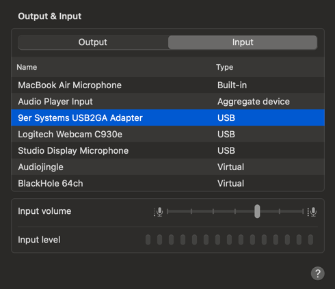 mac sound settings input selection