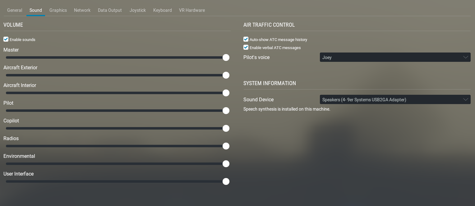 xplane sound settings
